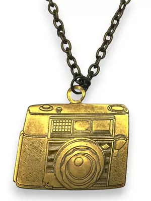 Vintage Antiqued Camera Oxidized Aged Necklace  • $23.55