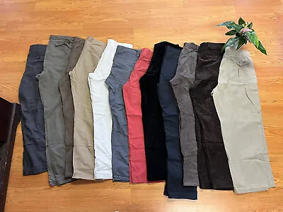 Lot Of 12 Men’s Assorted Pants Eddie Bauer Wrangler Dickies VTG Sizes 32-38 • $0.99