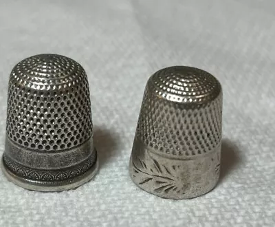 Two Vintage Sterling Silver Thimbles • $13.99