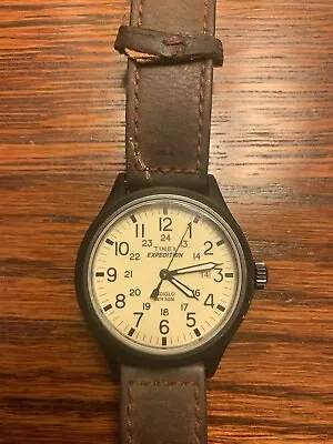 Timex Expedition Mens Watch Leather Band Brand New Battery! • $8.50