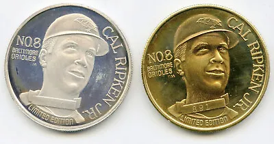 Cal Ripken Jr 999 Silver & Bronze Round Medal Baltimore Orioles Enviromint DN059 • $65