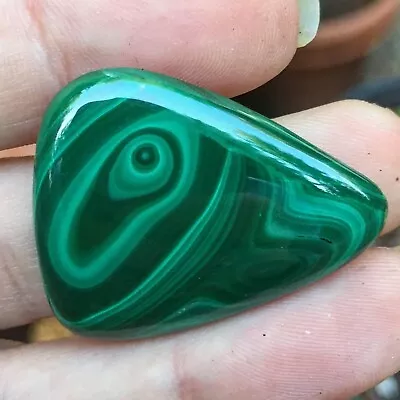 Malachite Cabochon 9g 1.25”x1” Triangle Teardrop Green Crystal Altar Jewelry • $17.39