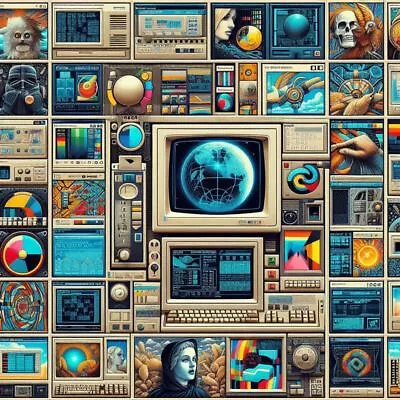 Surreal Retrocomputing Computer Collage Windows Maximalism Poster Art 24 X 24 E • $26.99