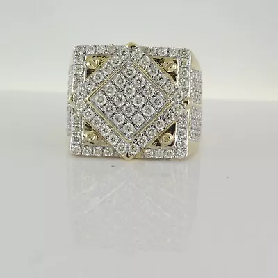 2.20 Ct Round Real Diamond 10K Yellow Gold Anniversary Engagement Ring For Mens  • $2801.22