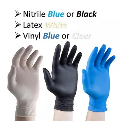 Disposable Nitrile Latex Rubber Powder Free Gloves White Blue Black S/M / L / XL • £2.99