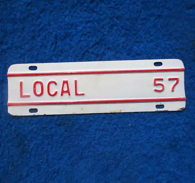 Vintage Original 1957 Local Truck Tag Topper White W/ Red Highlights NOS • $29.99