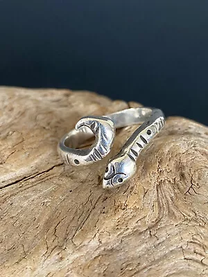 Vintage TAXCO MEXICO Sterling Silver Snake Ring SZ 9 1/4 • $45