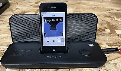 MEMOREX IPOD PORTABLE SPEAKER SYSTEM MODEL Mi3602PBLK WITHOUT POWER CORD TESTED • $9.99