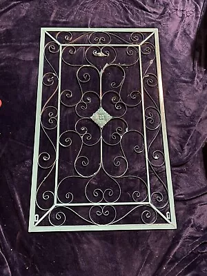 Rustic Vintage Scrolling Wrought Iron Wall Art Garden Gate Trellis • $120.99