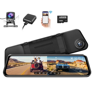 $129.99 • Buy AZDOME 12  Mirror 2K Dash Cam DVR Touch Rear Camera Video WiFi Recorder 1080P HD