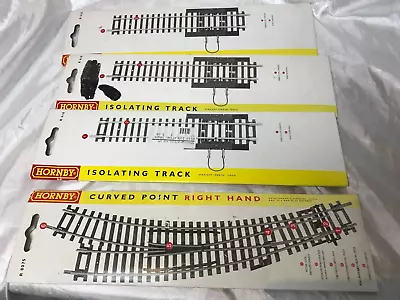 HORNBY OO Gauge Track : 3 X R618 Double Isolating & 1 X R8075 R/H Curved Point • £14.99