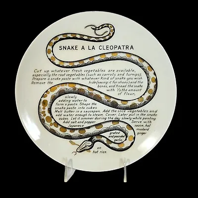 Piero Fornasetti Milano Fleming Joffe Recipe Plate SNAKE A LA CLEOPATRA Italy • $299.95