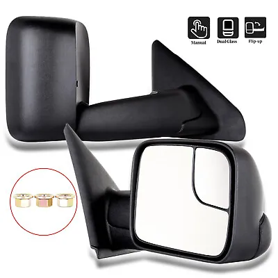 Manual Towing For 02-08 Dodge Ram 1500 03-09 Ram 2500 3500 Side Mirrors Pair Set • $68.99