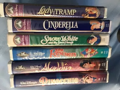 Lot Of 6 Rare Vintage Disney VHS Movies Black Diamond And Masterpiece Collection • $250