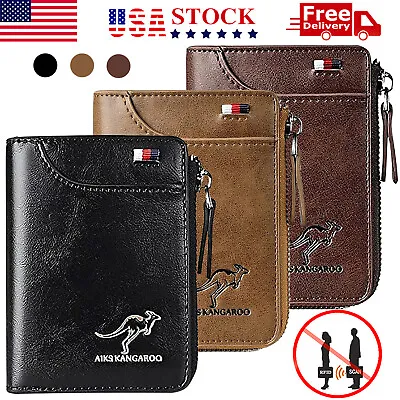 Men Men's RFID Blocking T1 Leather Wallet Credit Card ID Durable Waterproof  • $7.59