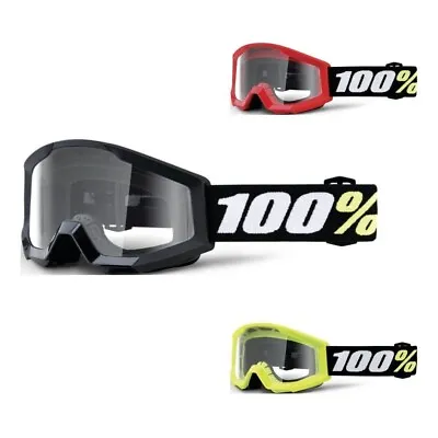 100% Strata Mini Youth Kids Motocross Goggle Clear Lens Fly Racing Honda Suzuki • $19.95