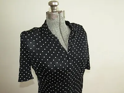 Vtg 20s 30s Rayon Polka Dot Pattern Hollywood Dress Cocktail Antique 40s VLV • $19.99