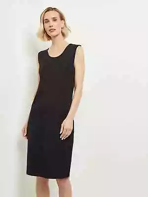 Misook Sleeveless Sheath Mini Dress Womens Size M Black Knit Round Neck Career • $55