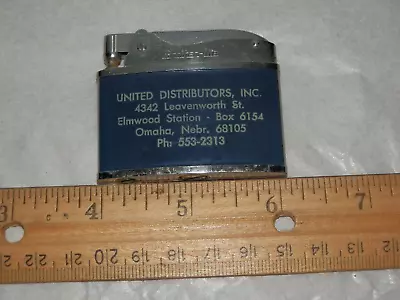 Vintage Brother-Lite Flat Advertising Lighter United Distributors Omaha Nebraska • $16