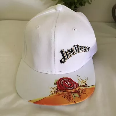 Jim Beam White Hat/Cap Fitted Official Jim Beam Branded One Size • $12.99