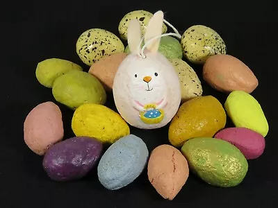 19 Rare Vintage Paper Mache Easter Eggs Speckled Colorful Rare Lot B7014 • $13.27