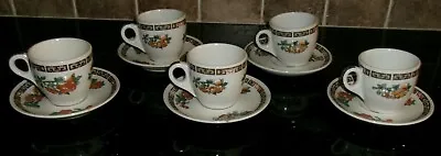 Restaurant Hotel Ware China - 5 Vintage Demitasse Espresso Cups Saucers  Flowers • $19.99