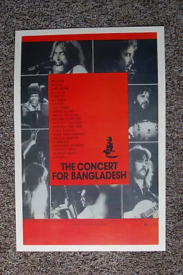 $4 • Buy The Concert For Bangladesh Concert Poster 1971 Eric Claption Bob Dylan--