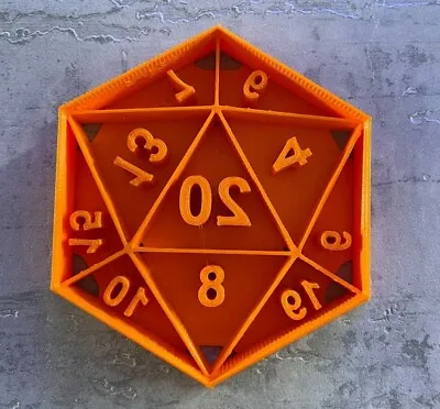 £4.80 • Buy Stamp D20 Dice - Cookie Dough Cutter Biscuit - Dungeons And Dragons - 3D Printed