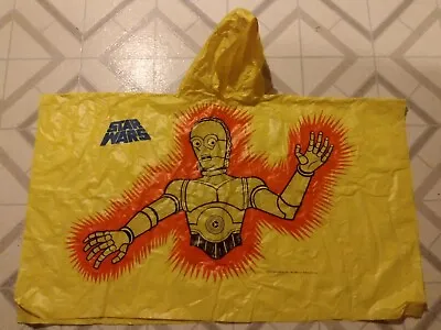 1977 Star Wars C3PO Raincoat Poncho Yellow Vinyl Slicker Disney Lucas Films COOL • $20