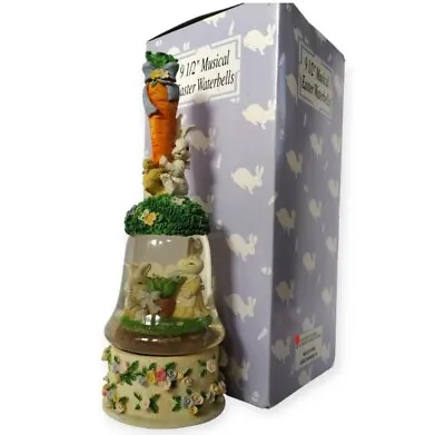 Musical Easter Water Globe Original Box Plays EASTER PARADE Carrot Top Waterbell • $20