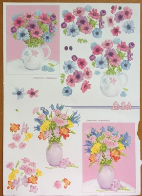 £3.95 • Buy 5 Flower A4 Decoupage Sheets 3D Cardmaking - Pack 4