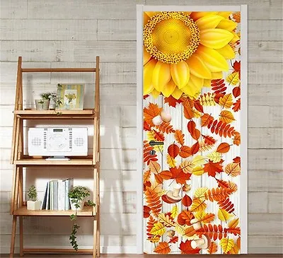 £83.99 • Buy 3D Sunflower 883 Door Wall Mural Photo Wall Sticker Decal Wall AJ WALLPAPER UK