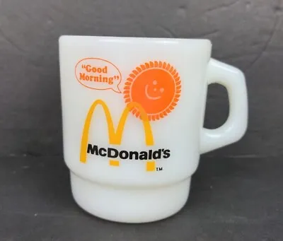 Vintage McDonalds Good Morning Coffee Mug Fire King Oven Proof White USA • $10.49