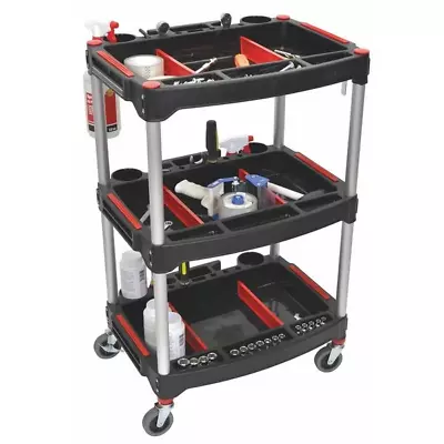 3 Tier Rolling Tool Cart Steel Mobile Service Utility Cart For Garage Mechanics • $199.99