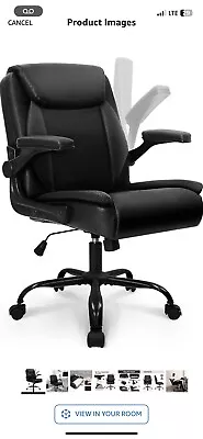 Office Chair Adjustable Desk Chair Mid Back Executive PU Leather Ergonomic • $50