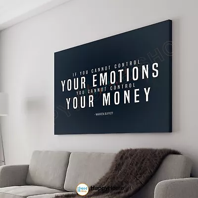 Warren Buffett Quote Wall Art Your Emotions Your Money Investing Rule Print-P575 • $215.60