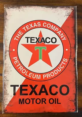 Texaco Motor Oil Vintage Novelty Metal Sign 12  X 8  Wall Art • $8.89