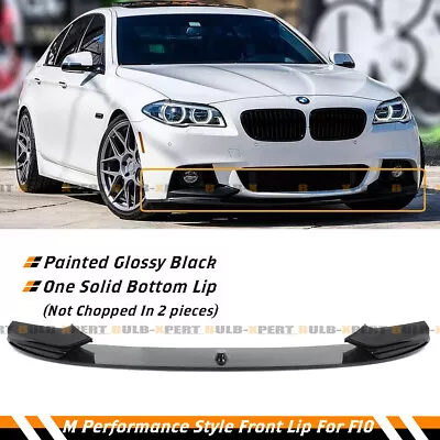 For 11-16 BMW F10 5 Series M Sport Bumper Gloss Black Front Lip Spoiler Splitter • $142.99