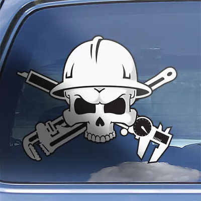 Millwright Skull Crossbones Decal - Millwright Tradesman Hardhat Skull Sticker • $7.45