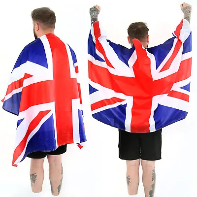 Adults Wearable Union Jack Flag Cape Fancy Dress Coronation Sport Festival Lot • £5.99