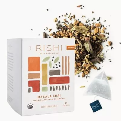 Rishi Tea Masala Chai Tea | USDA Organic Direct Trade Sachet Tea Bags Certif... • $23.73