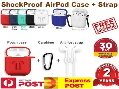 $9.39 • Buy Strap Holder & Silicone Case Cover Skin For Apple Airpod Accessories Airpods AUS