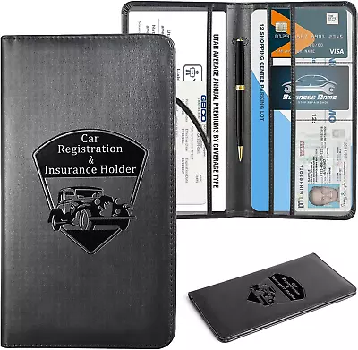 Cobak Car Registration And Insurance Holder - Vehicle Glove Box Car Organizer A • $11.63