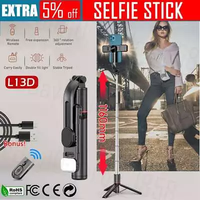 $18.85 • Buy Dual Lights Selfie Stick Tripod Phone Holder Stand Bluetooth For Mobile Phone AU