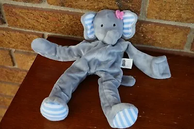 BABY Plush Pacifier Holder MUD PIE Pink Flower Gray ELEPHANT Doll Animal Stripe • $10.77