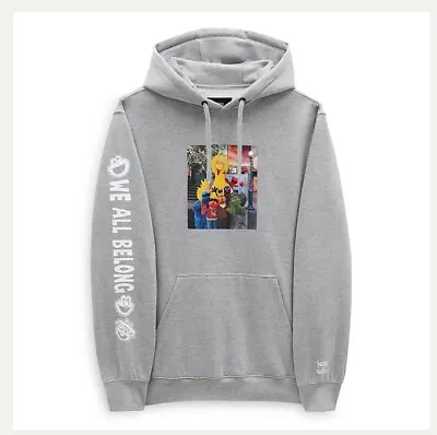 VANS X Sesame Street Graphic Pullover Hoodie Grey Size Men’s Large NWT • $125