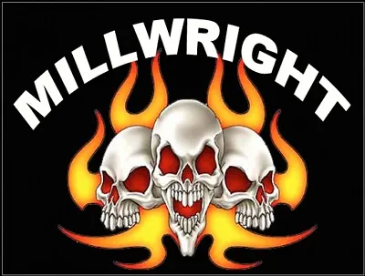 Millwright With Skulls And Flame CMW-7 • $0.99