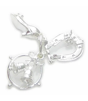 £15.75 • Buy Wedding Set Sterling Silver Charm .925 X 1 Horseshoe Bells Shoe Weddings
