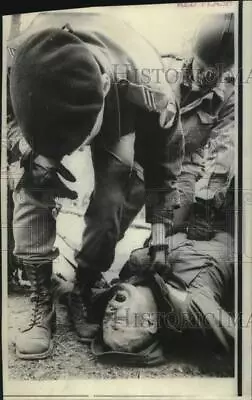 1966 Press Photo Soldier In Pain In Prisoner Of War Mockup Ft. Benning • $19.99