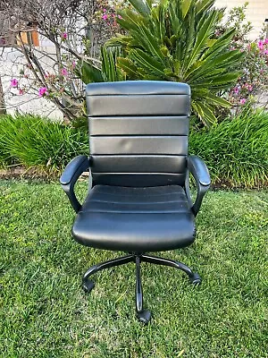 Black Leather Manager Office Chair • $100